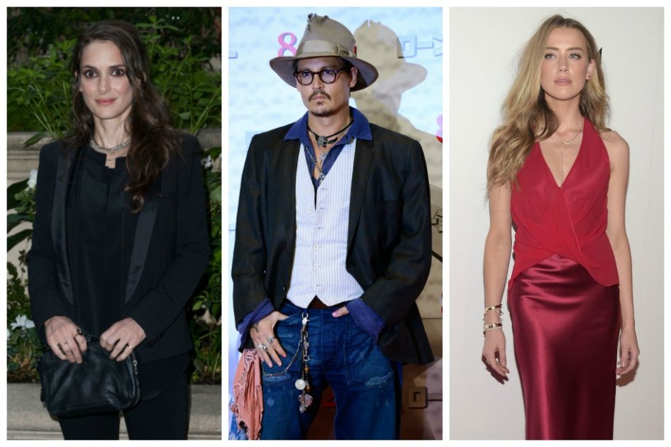 Los actores Winona Ryder, Johnny Depp y Amber Heard.