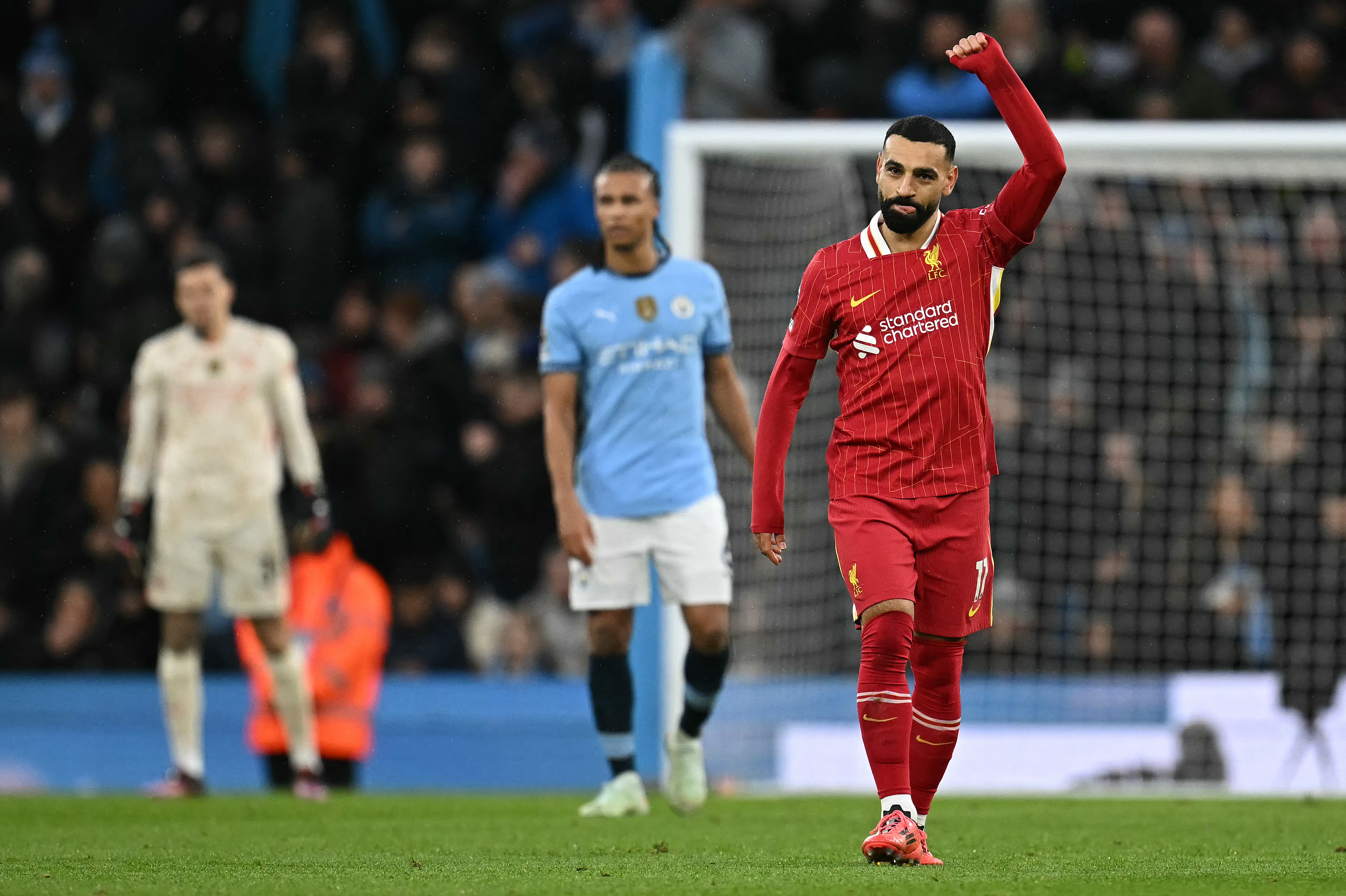 Mohamed Salah celebra su tanto con Liverpool.