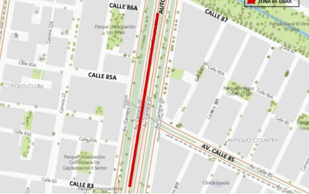 ¡Ojo! Cerrarán andén en la Av. Carrera 50 entre Av. Calle 63 y calle 58A