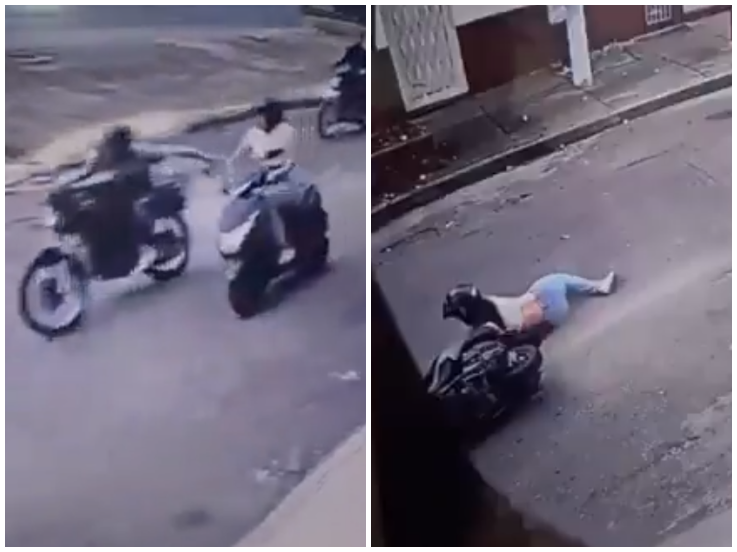 En video: buscan a motoladrón que arrastró a mujer a la que iba a robarle el bolso