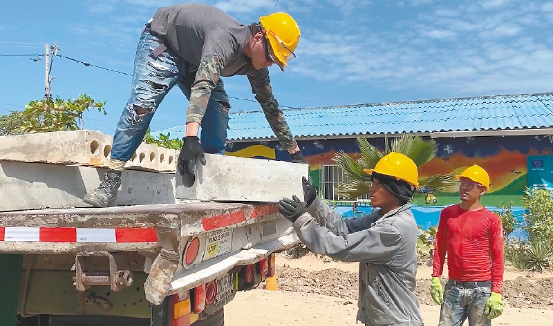Labores de construcción en el sector de La Playa. / Cortesía
