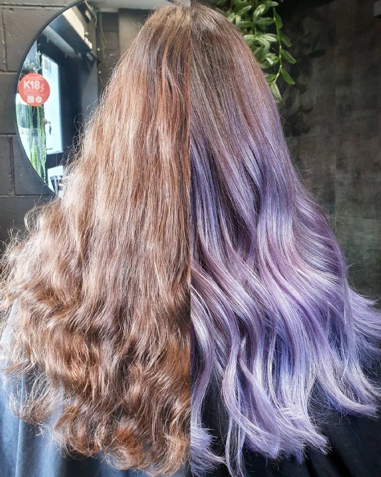En tendencias de tintura el balayage lila será lo último para el 2022.