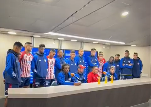 Los jugadores de Junior de Barranquilla salieron a la rueda de prensa para manifestar su descontento con el arbitraje en el partido ante Millonarios.