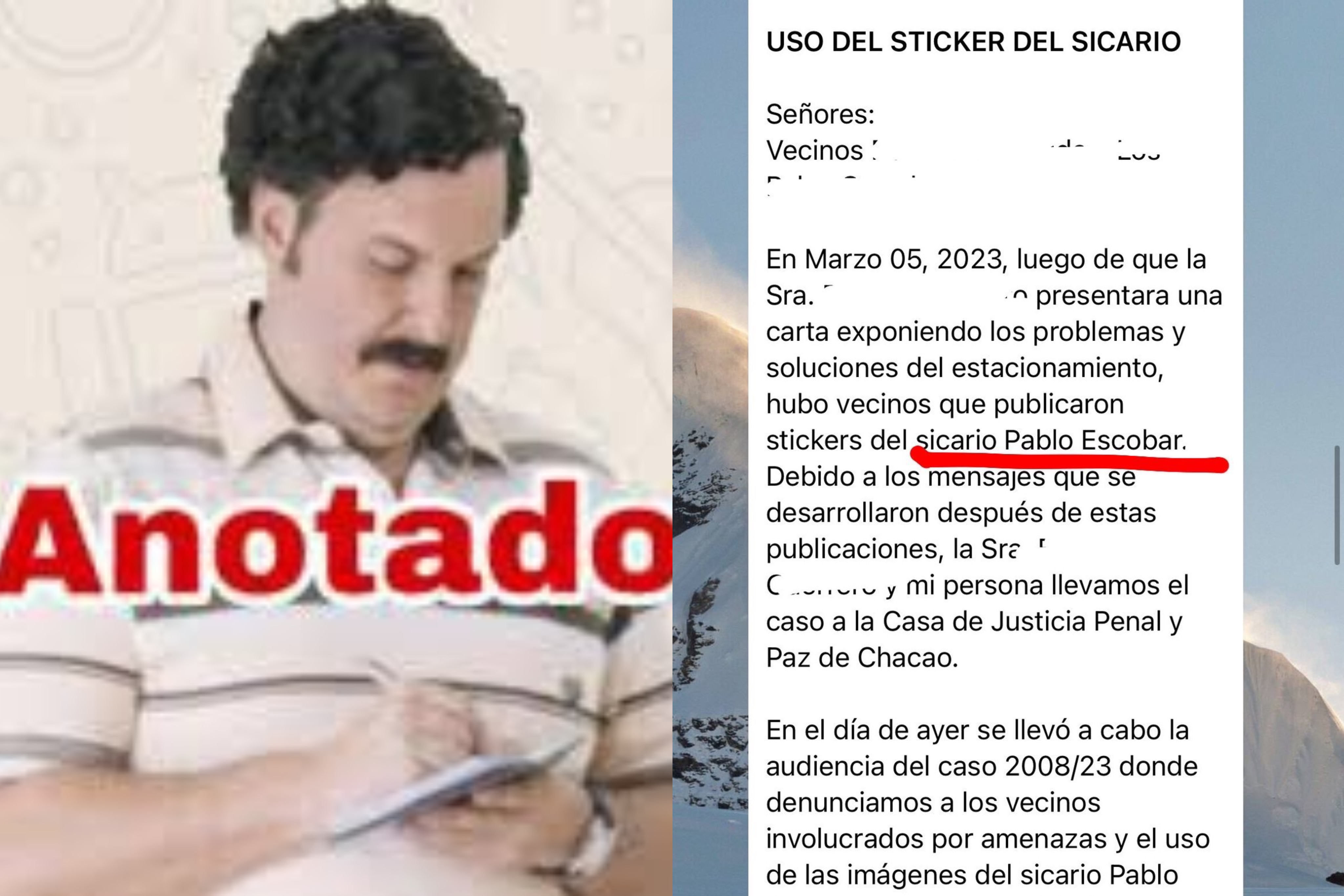 Denuncian a joven que envió stiker de Pablo Escobar en un grupo de Whatsapp