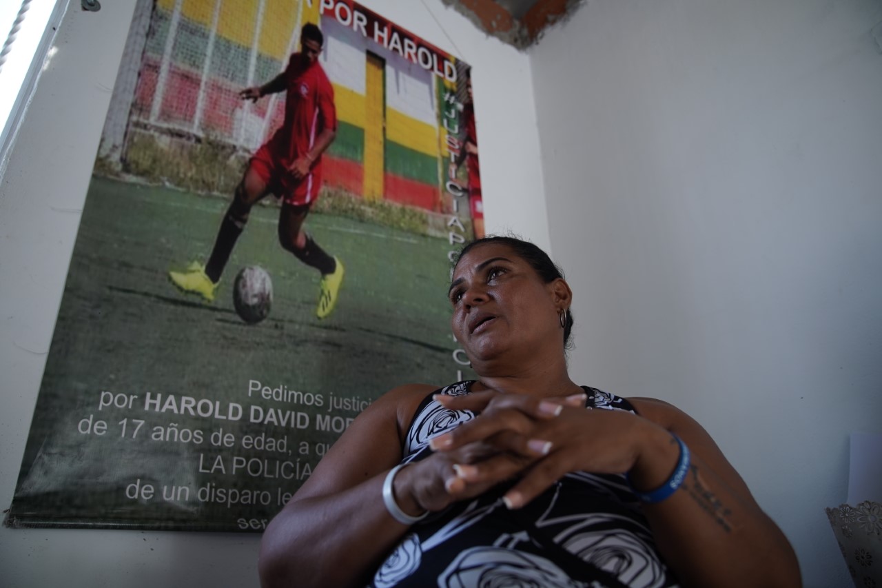 Liseth Payares, mamá de Harold Morales, pide justicia por el caso de su hijo.
