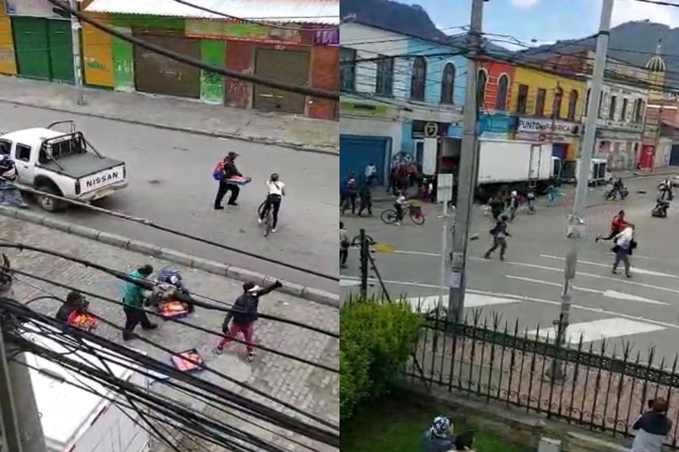 Batalla campal de habitantes de calle y bandas delincuenciales en el centro de Bogotá