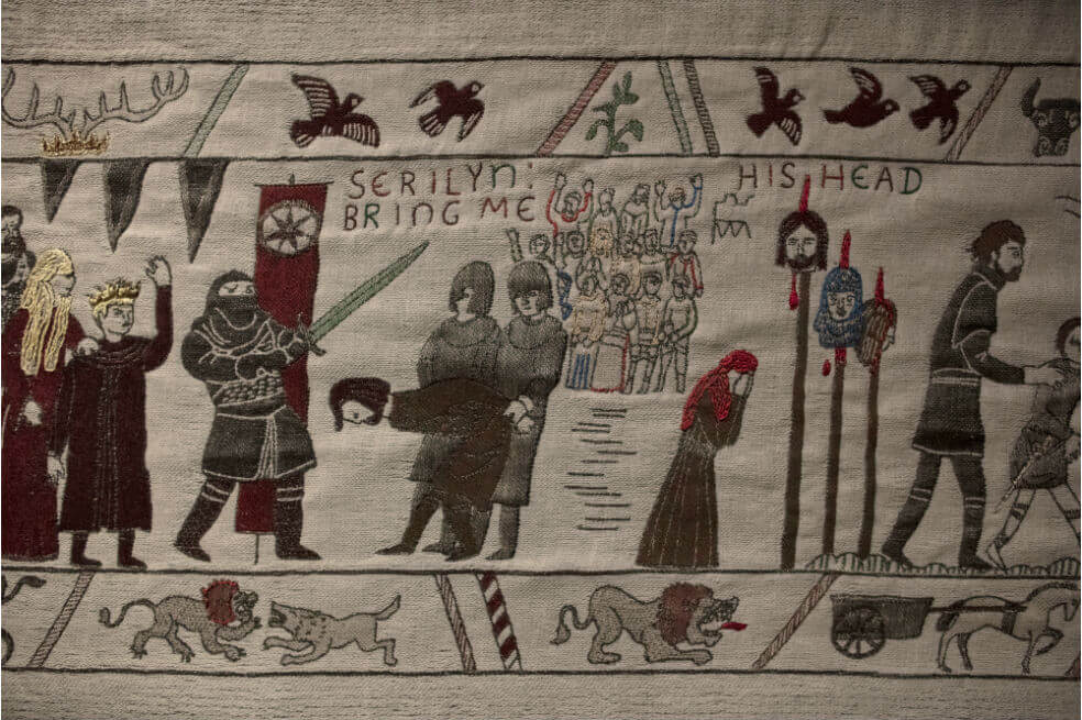 Últimos toques para una tapicería «Game of Thrones» de 90 metros