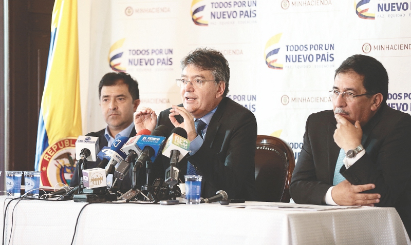 El anuncio sobre el presupuesto para el 2017 fue hecho en rueda de prensa por el ministro de Hacienda, Mauricio Cárdenas. /Ministerio de Hacienda