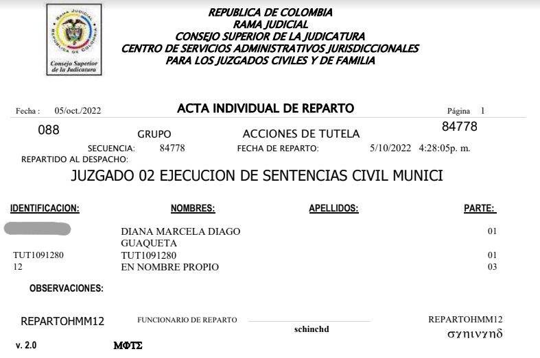 Esta es la constancia de la acción interpuesta por la concejal Diago.