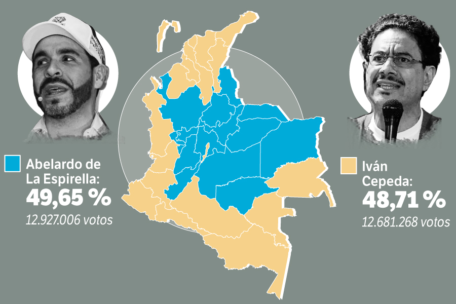 Votos por regiones: ¿En qué ciudades ganó Abelardo De la Espriella y en cuáles Iván Cepeda?