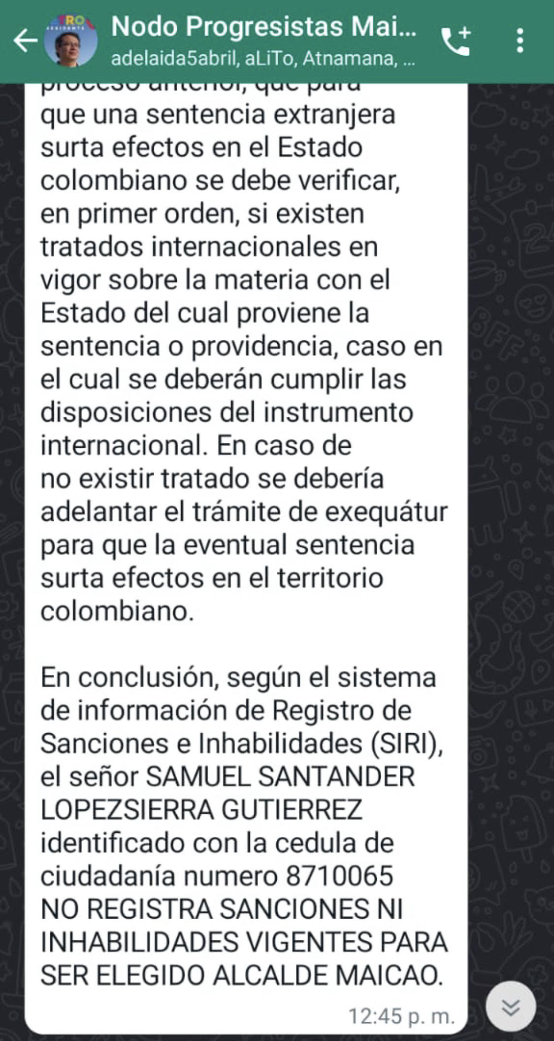 Chat de Alí Ibrahim Fakih ‘Alito’