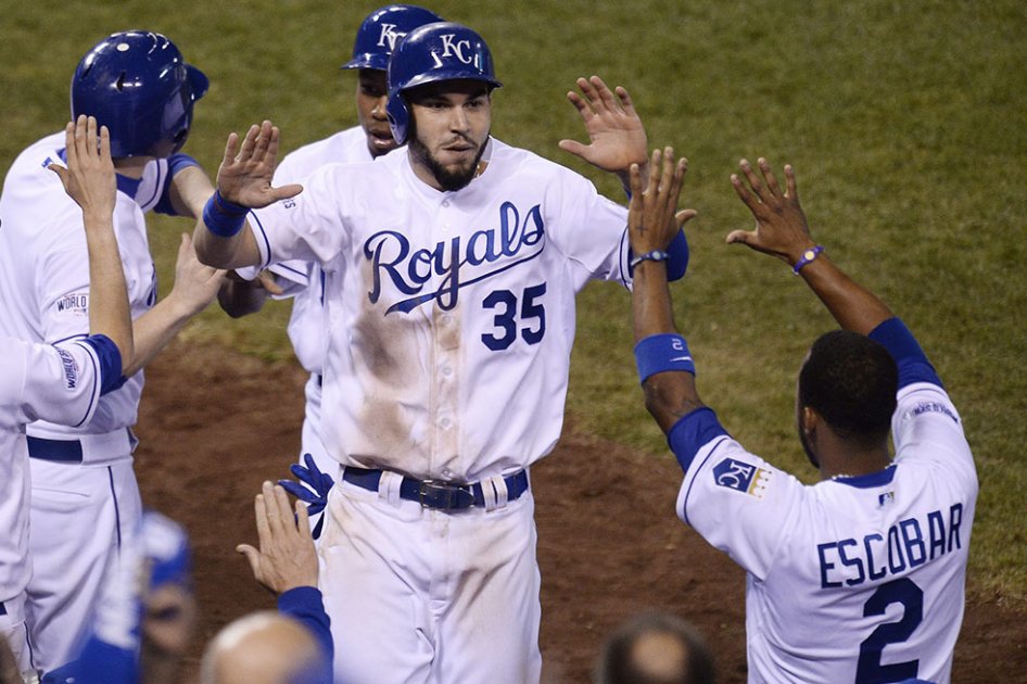 Eric Hosmer, primera base de los Reales de Kansas City.//AFP