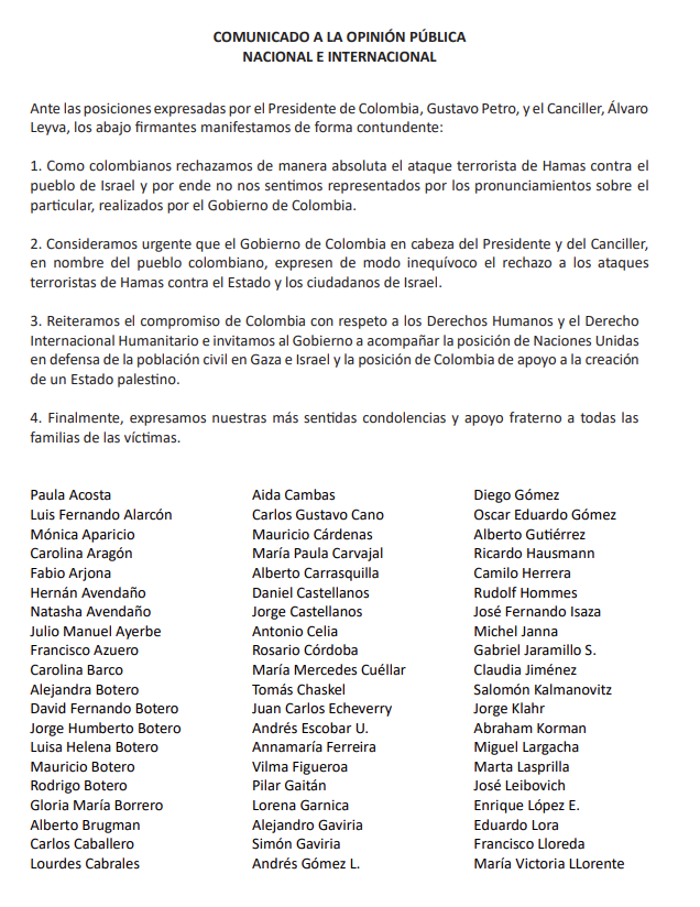 Carta de 126 personalidades