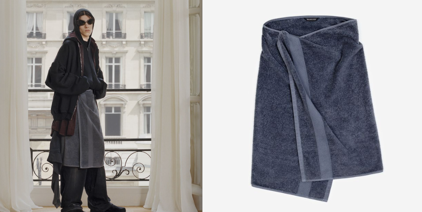 Balenciaga presenta una falda en forma de toalla que cuesta 925 dólares