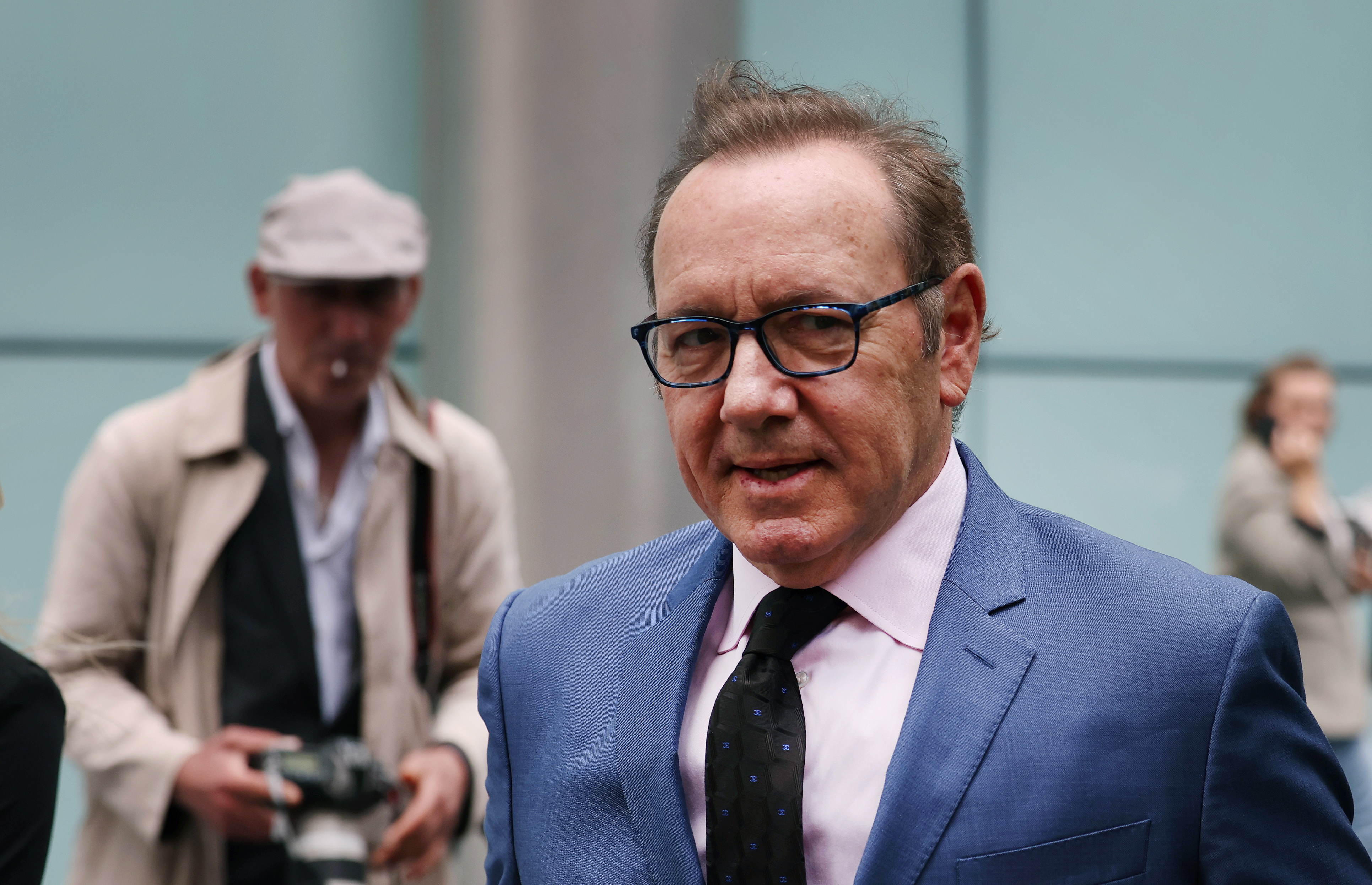 London (United Kingdom), 19/07/2023.- US actor Kevin Spacey arrives at Southwark Crown Court in London, Britain, 19 July 2023. Double Academy Award-winning actor Kevin Spacey is on trial in London accused of sexual offences against four men in Britain. (Reino Unido, Londres) EFE/EPA/ANDY RAIN