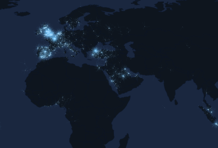 Crean un mapa de Twitter en tiempo real