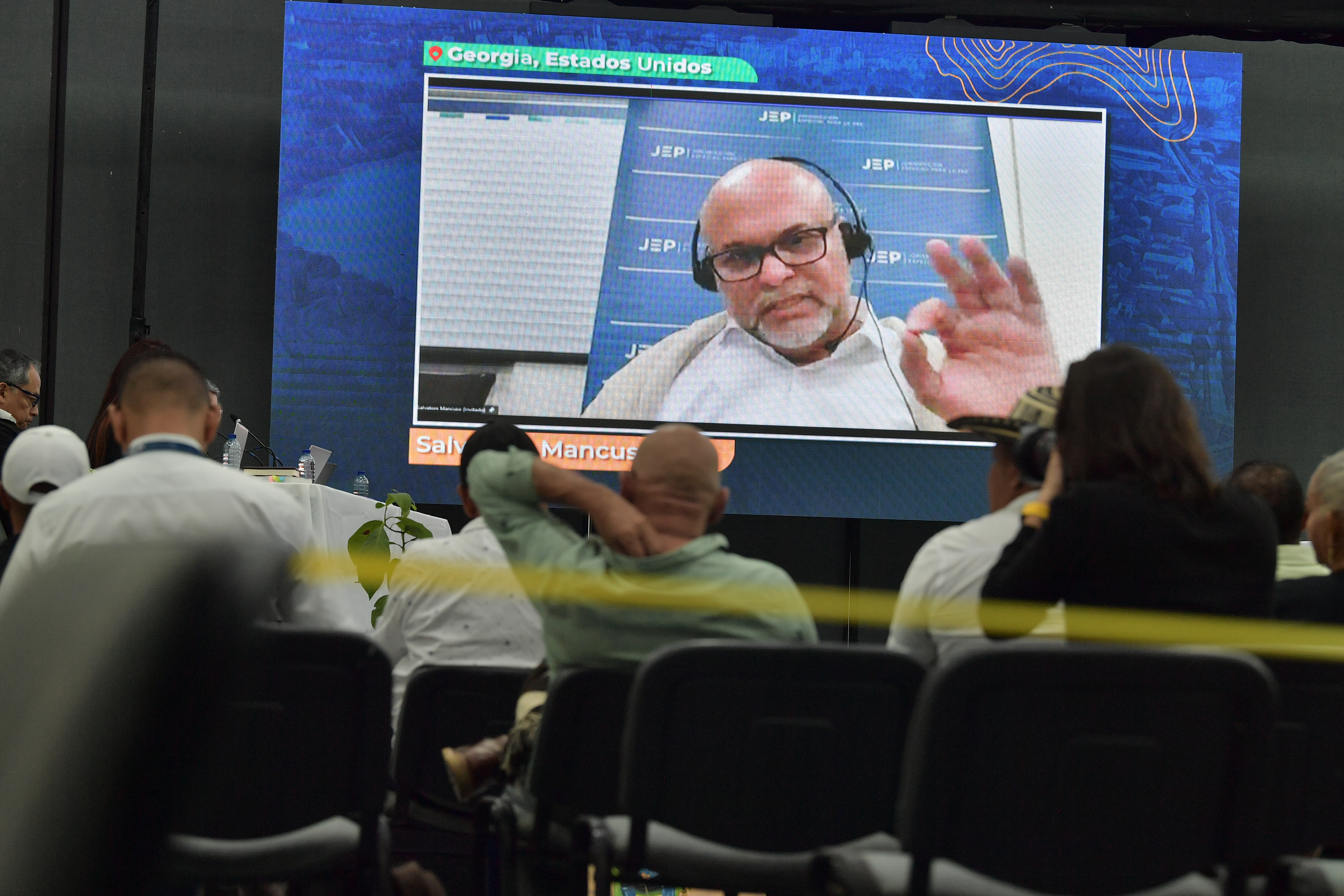 Exlíder de las Autodefensas Unidas de Colombia, durante la audiencia virtual que duró cuatro días, en Montería, en la que contestó un extenso cuestionario de la JEP sobre su versión de la guerra en Colombia.