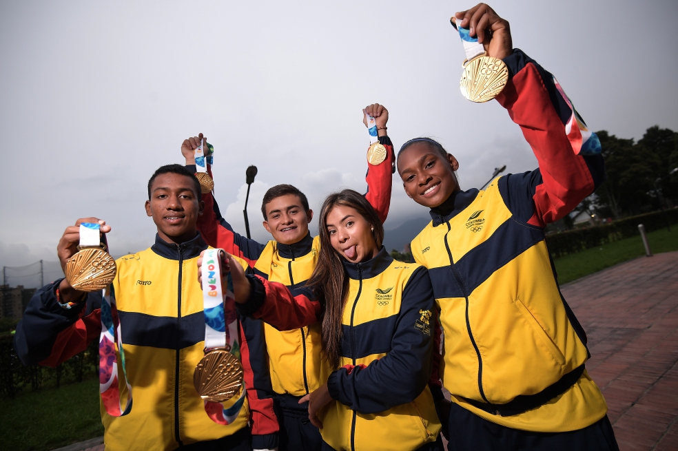 Johnny Angulo, Daniel Restrepo, Gabriela Rueda y Valeria Cabezas: los medallistas olímpicos de oro de Colombia. / Mauricio Alvarado