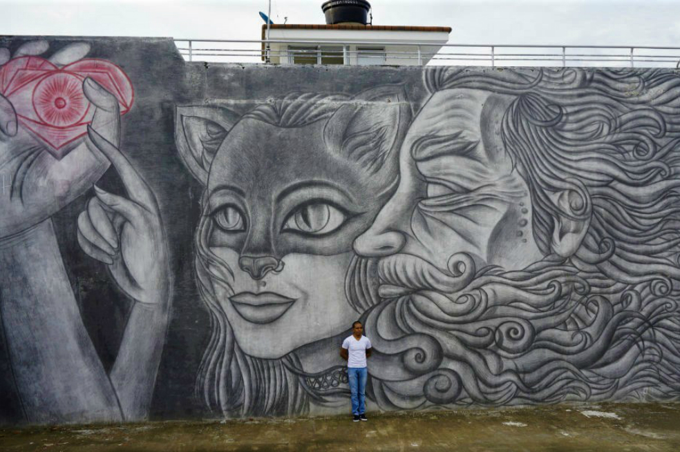 El mural a lápiz más grande del mundo está en Colombia