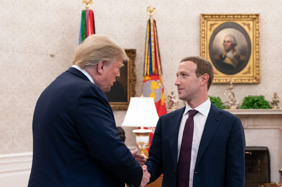 Zuckerberg se niega a dividir Facebook durante su visita a Trump