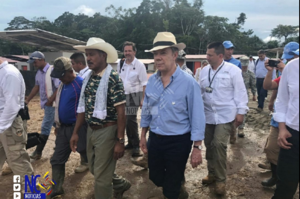 Santos visita zona veredal de La Carmelita, en Putumayo