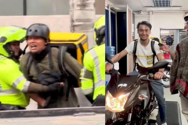 Influencer le regaló una moto a domiciliario al que le inmovilizaron su ciclomotor