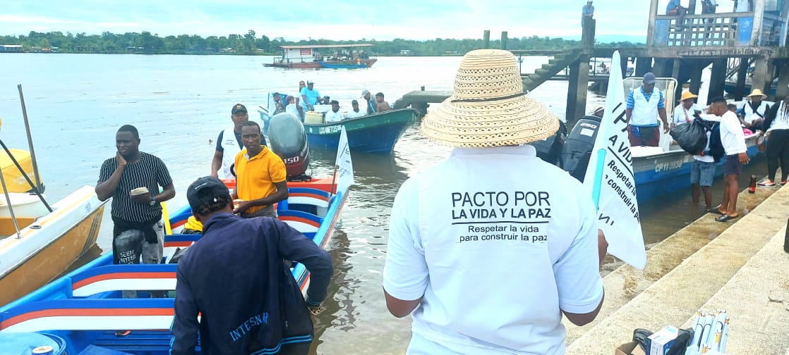 La caravana fluvial se realizó en los municipios de Guapi, López de Micay y Timbiquí.