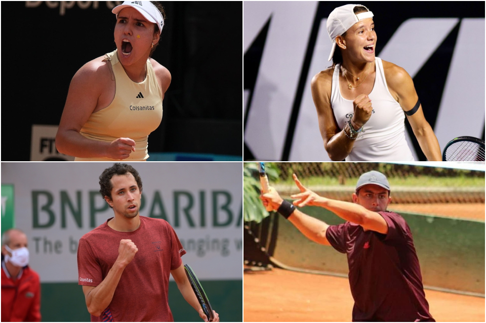 Los tenistas colombianos María Camila Osorio, Emiliana Arango, Daniel Galán y Andrés Urrea.