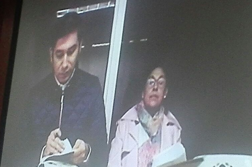 Moreno durante la audiencia virtual de imputación de cargos en el Tribunal Superior de Bogotá.
