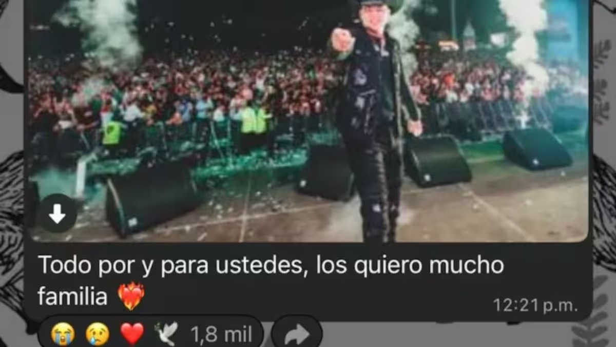 Mensaje de Yeison Jiménez horas antes de su trágico accidente. Lo envió por WhatsApp