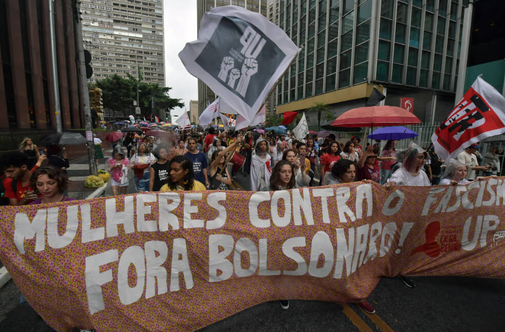 Jair Bolsonaro fue el blanco principal de las marchas del Día de la Mujer en Brasil
