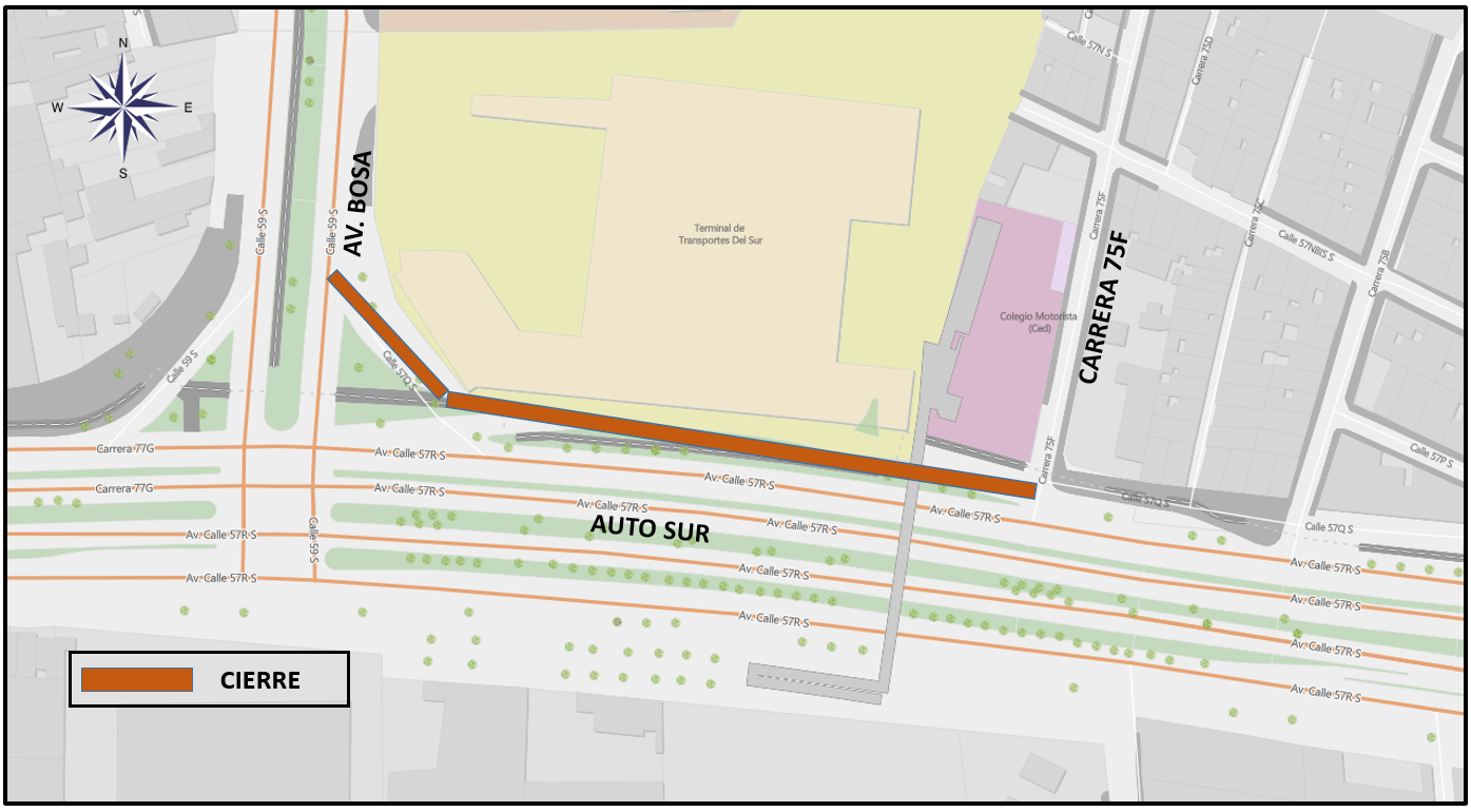 ¡Ojo! Cerraron la Autopista Sur, frente al terminal, por obras de mantenimiento