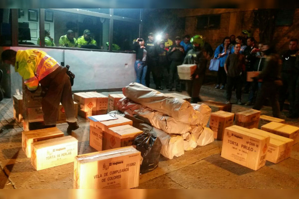 Previo a noche de velitas, incautan en Bogotá cerca de una tonelada de pólvora