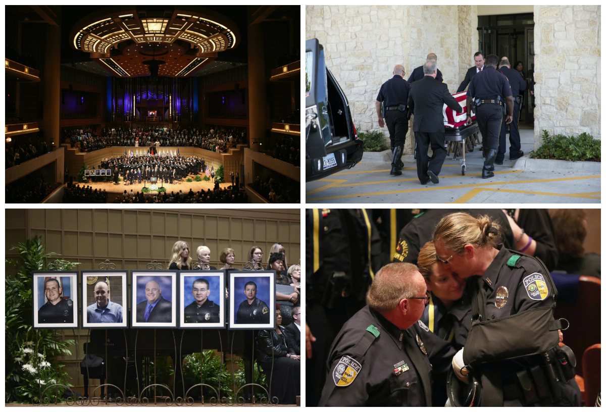 En imágenes: Homenaje a policías muertos en Dallas, Estados Unidos