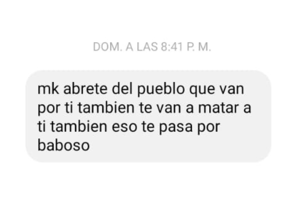 Amenaza contra Ordanis Cuadrado.