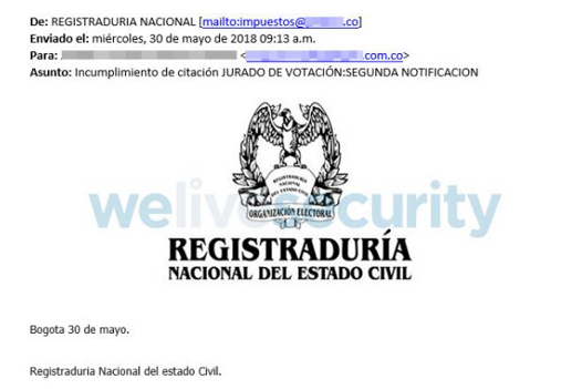 Advierten sobre correo falso que suplanta a la Registraduría para espiar usuarios