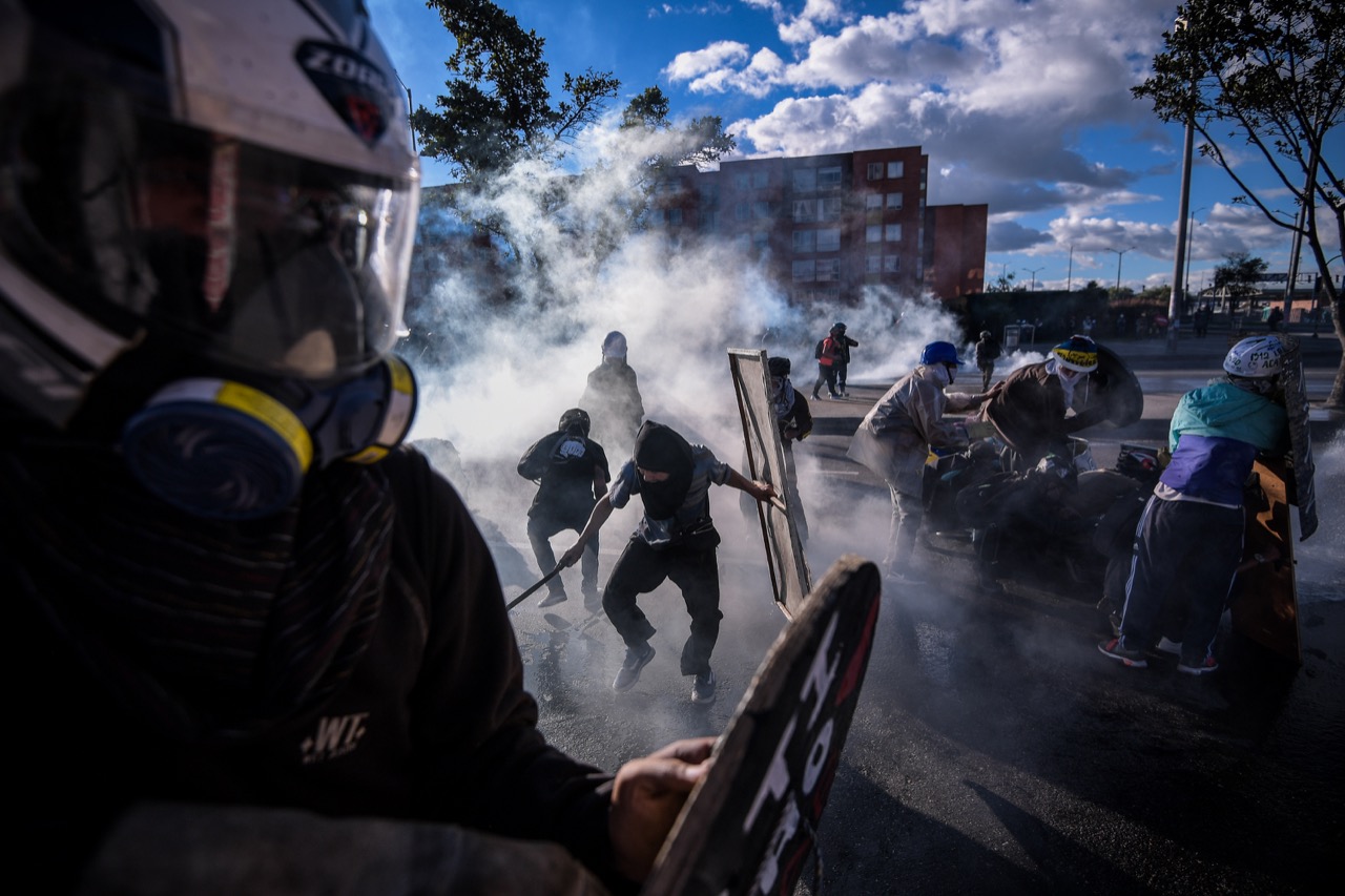 Durante las protestas de este martes, se esperaba la presencia de integrantes de las "Primeras Líneas" de diferentes partes del país.