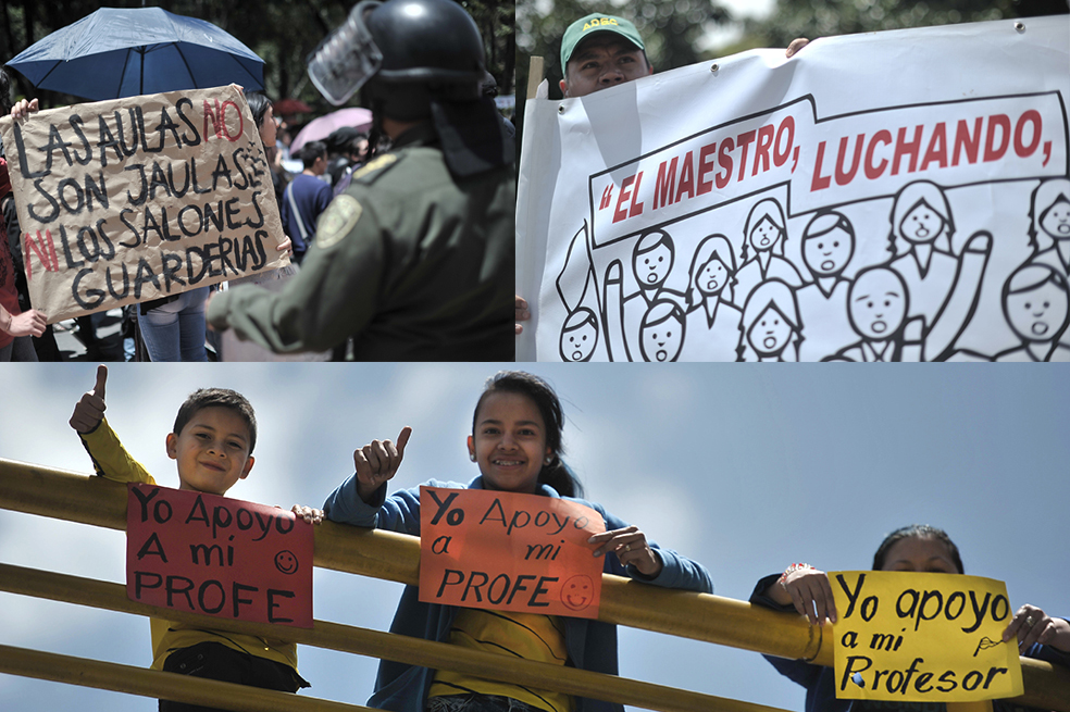 Imágenes tras una nueva jornada de paro de maestros