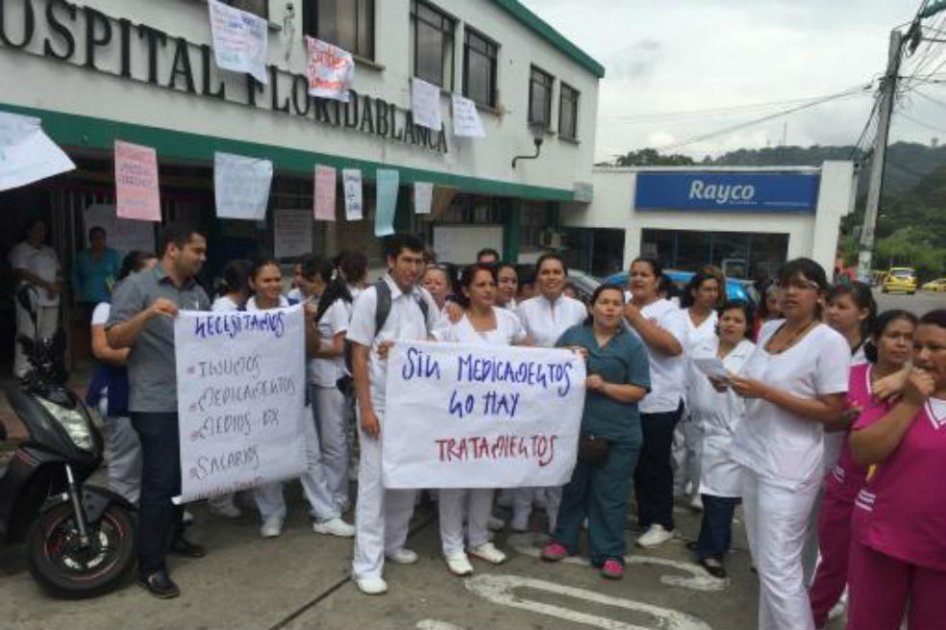 Trabajadores del Hospital de Floridablanca, en Santander, entran en paro