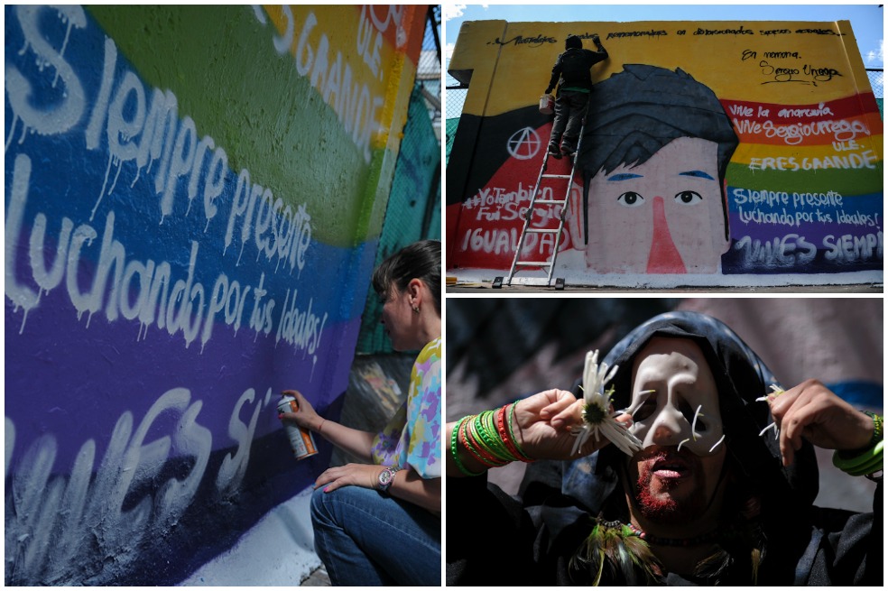 Fotos: Rinden homenaje a Sergio Urrego con mural en el centro de Bogotá