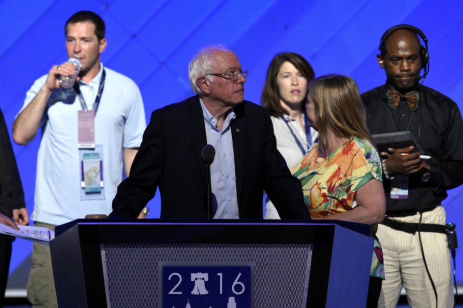 Bernie Sanders durante la Convención Demócrata. / AFP.