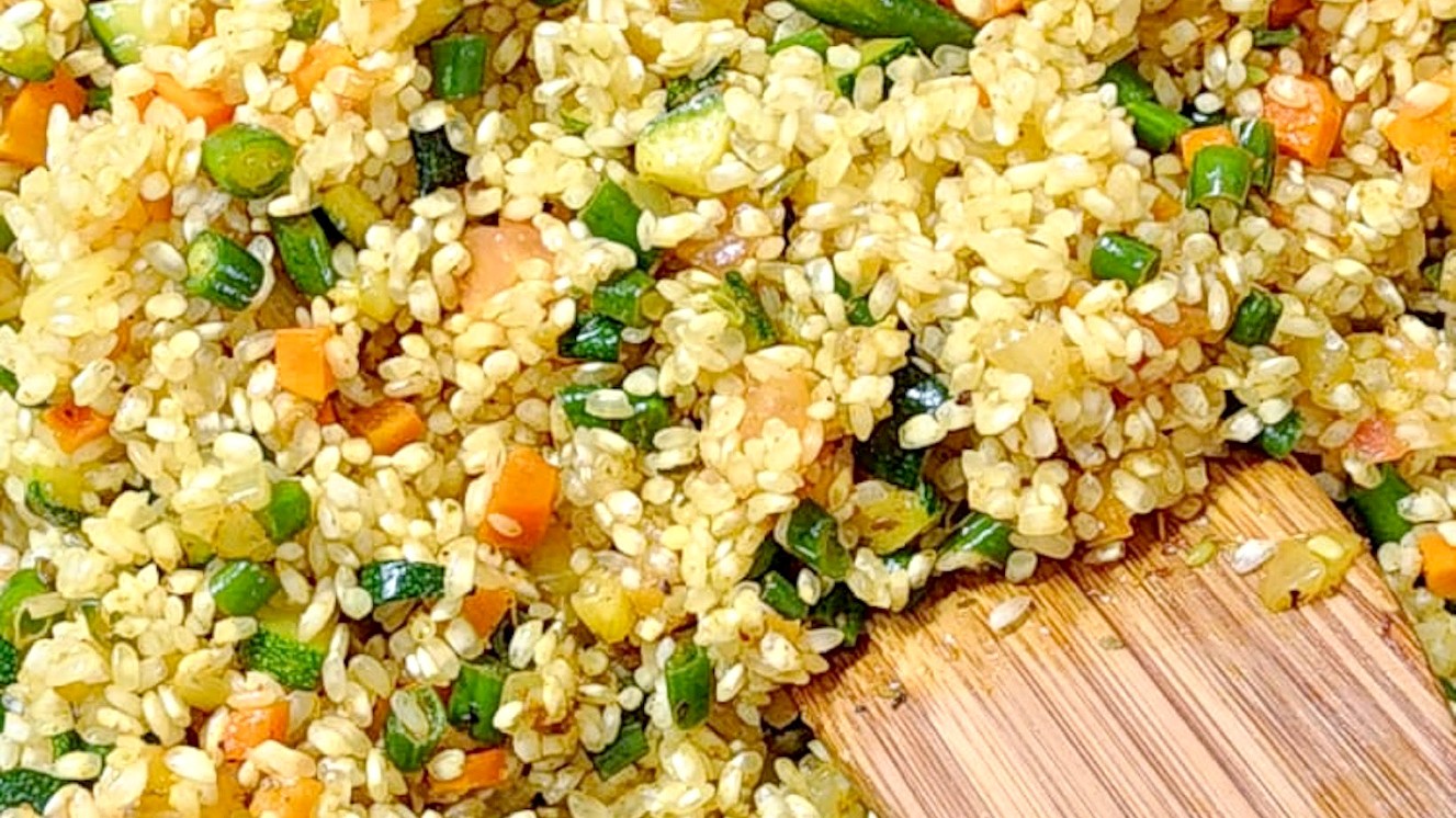 Receta para preparar arroz de vegetales con especias de la India