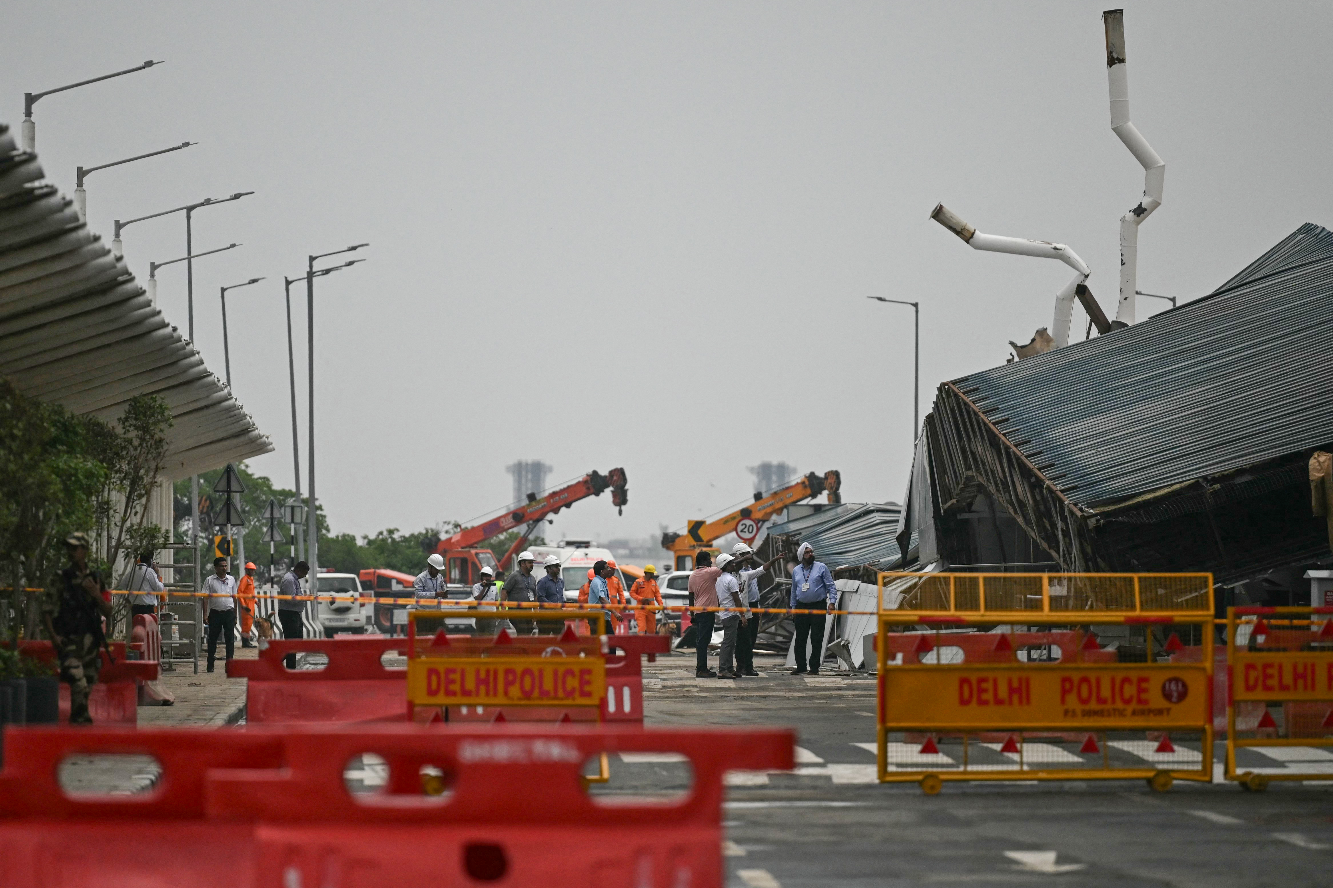 Accidente en aeropuerto de Nueva Delhi, India: parte del techo se derrumbó
