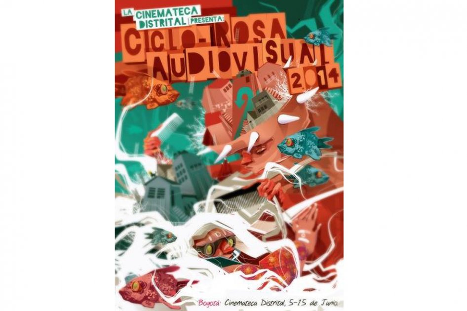 Afiche del Ciclo Rosa Audiovisual 2014.