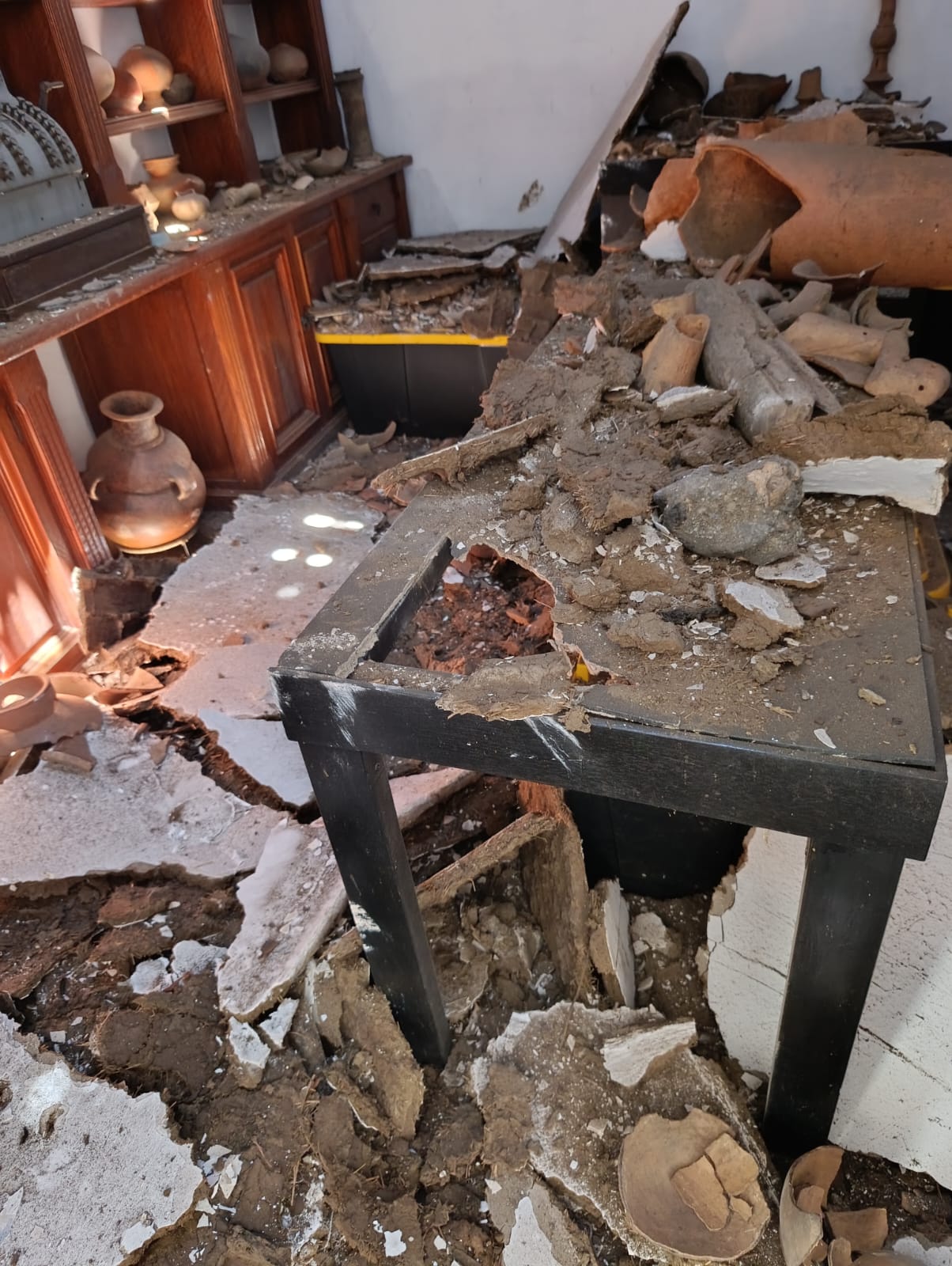 Museo Arqueológico en Vijes, Valle del Cauca, después del terremoto del 10 de agosto.