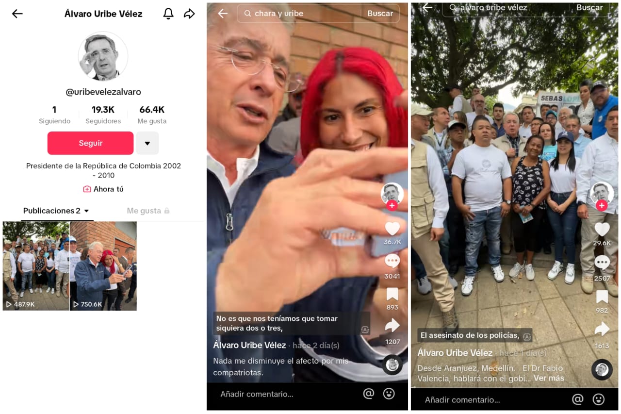 Álvaro Uribe abrió cuenta de TikTok y ya tiene miles de seguidores