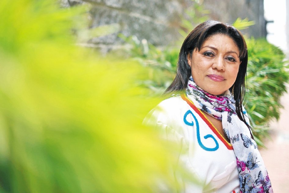 Oneida Pinto hizo ayer un recorrido por medios de comunicación en Bogotá, en defensa de su candidatura. /Cristian Garavito