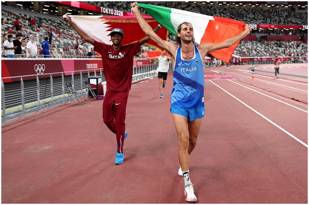 El oro compartido entre Italia y Catar en el salto alto