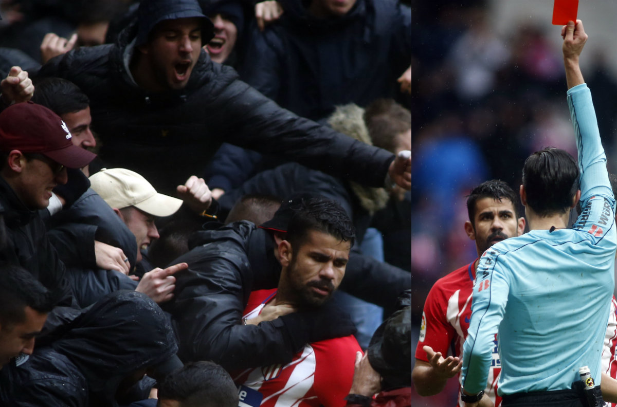De ángel a demonio: Diego Costa marcó y salió expulsado con el Atlético de Madrid