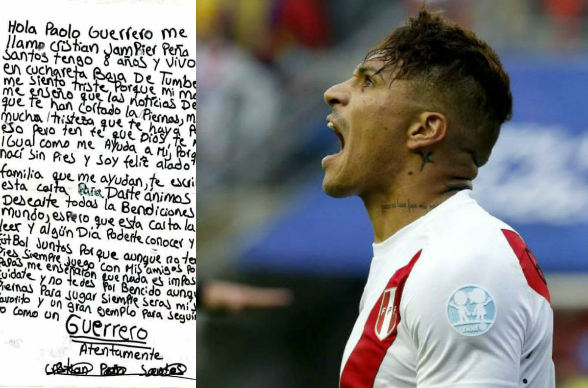 La emotiva carta de un niño de ocho años a Paolo Guerrero